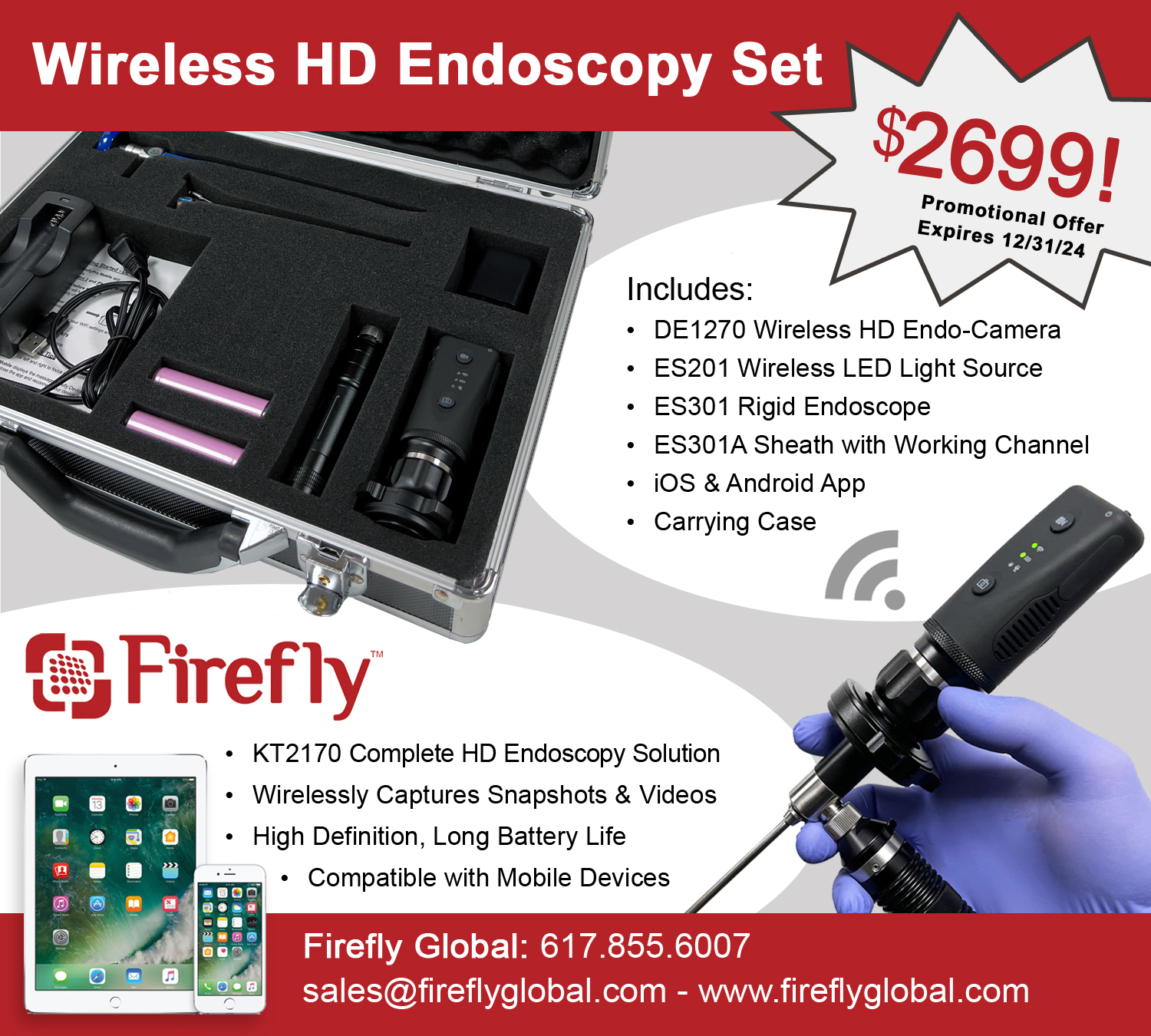 Wireless HD Endoscopy Set